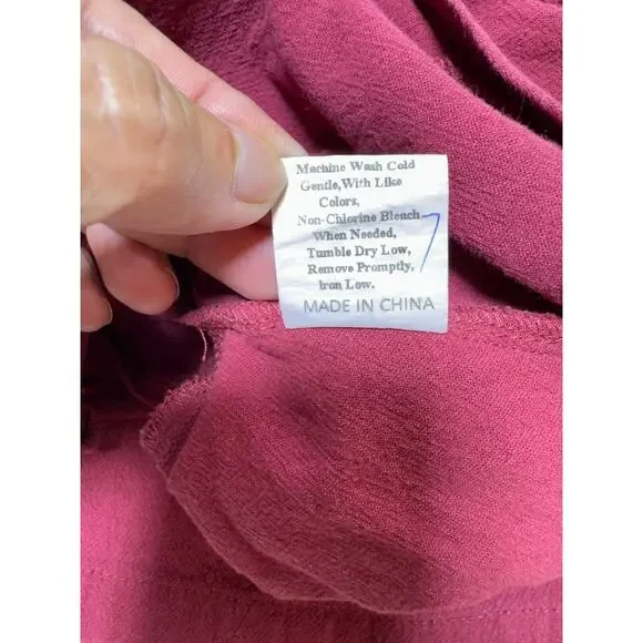 Women’s Jumpsuit Romper Sz XL Wide Leg Baggy Lagenlook Boho Wine Color Beach - Picture 8 of 10